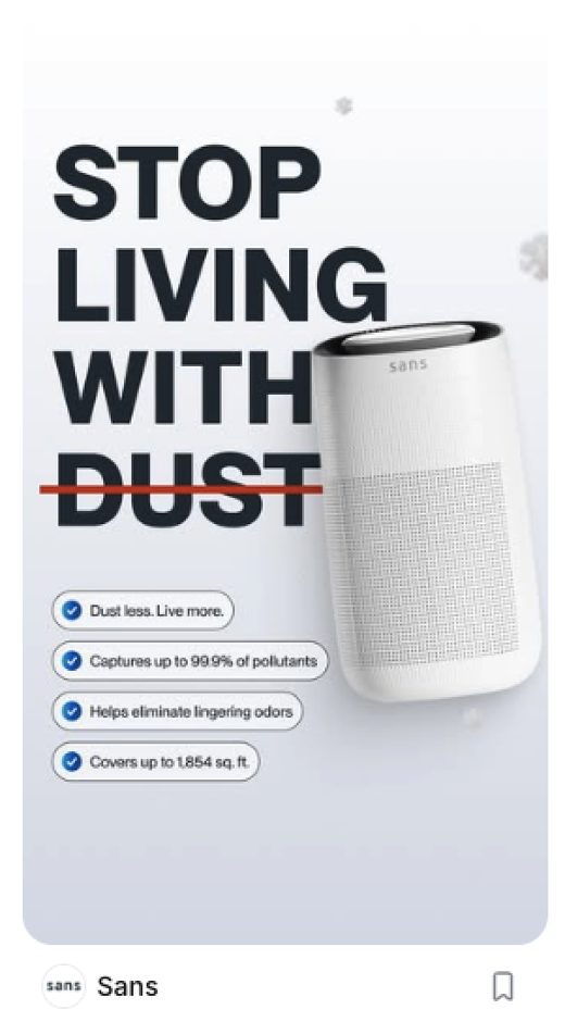 A top-performing ad from another brand, used as a reference
