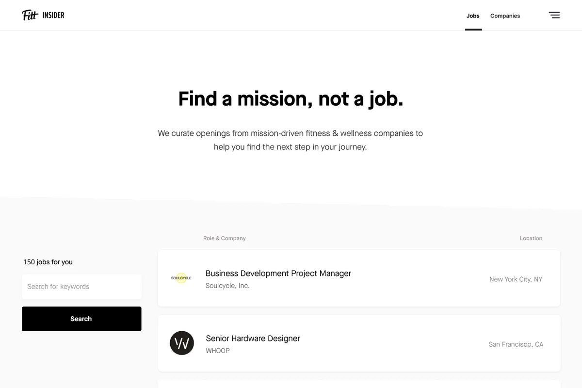 Fitt Jobs after We Elevate Others folded in, with the same promise inside Fitt Insider