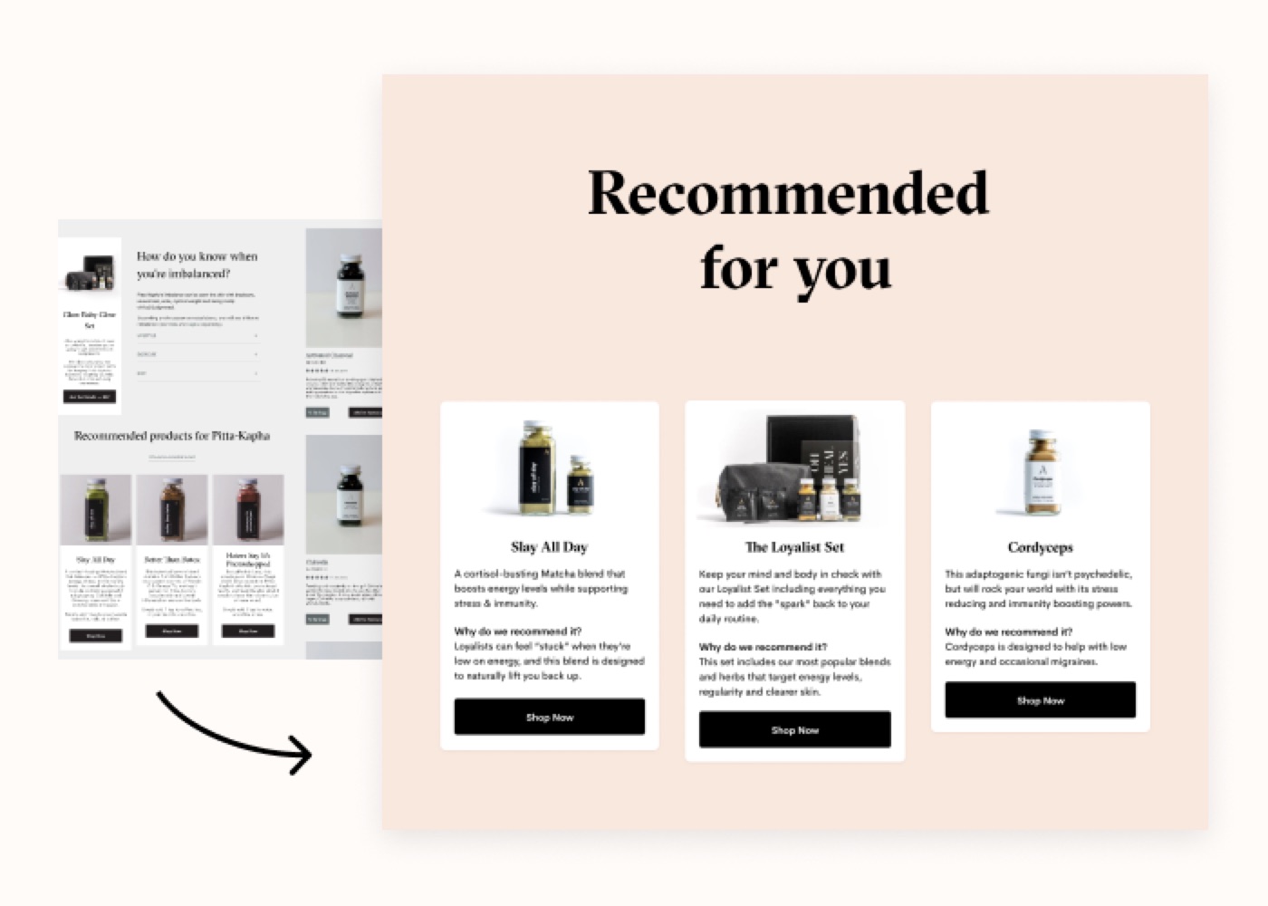 Apothékary personalized recommendations